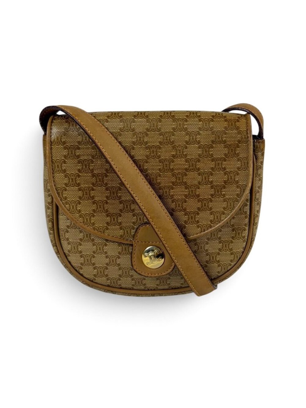 Celine Leather Cross Mini Pochette Macadam Triomphe Shoulder Bag
